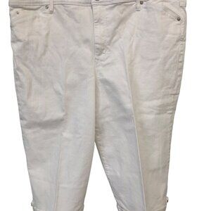 Gloria Vanderbilt Capri Womens Size 18 White Jean Pockets Denim Pants